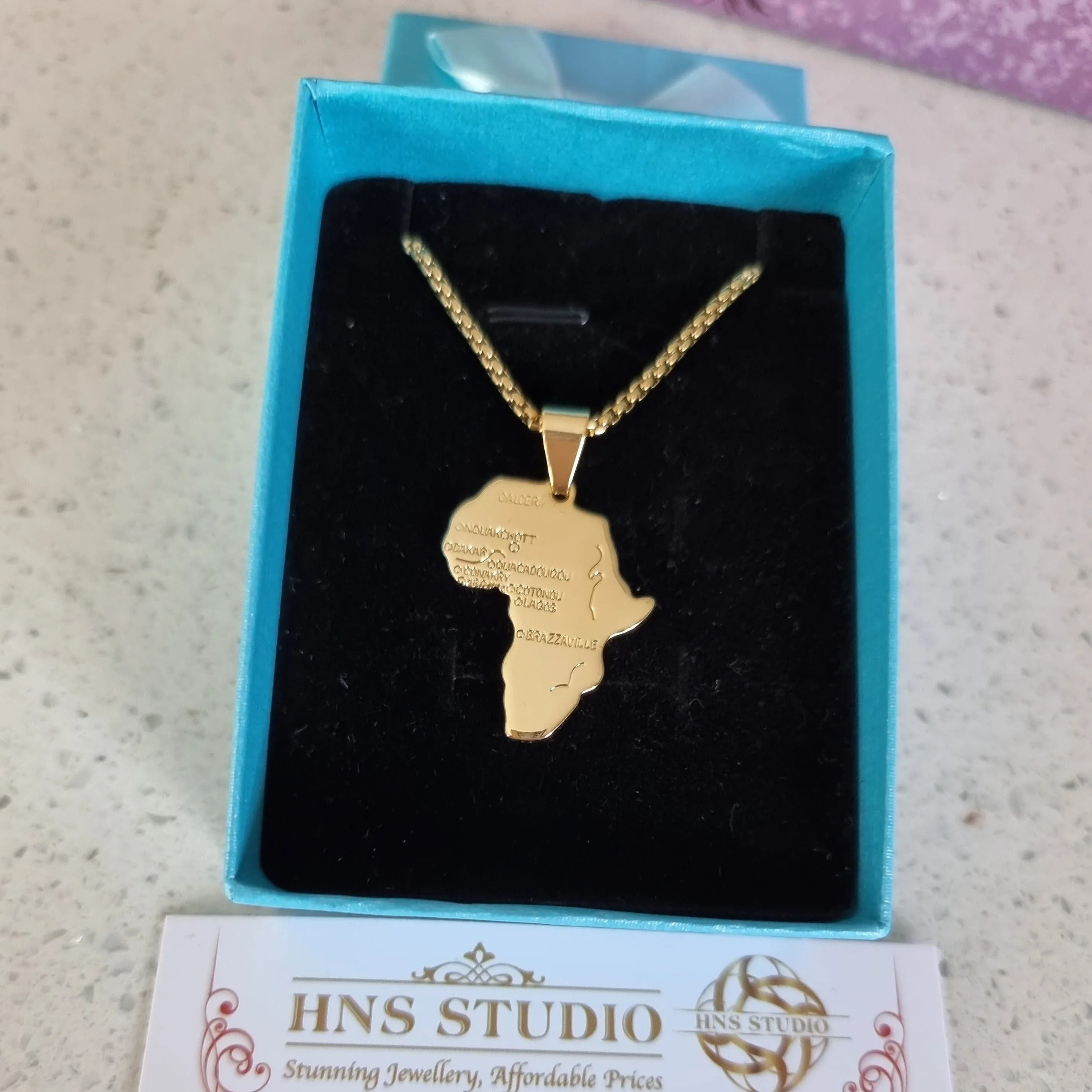 Africa Map Pendant Necklace