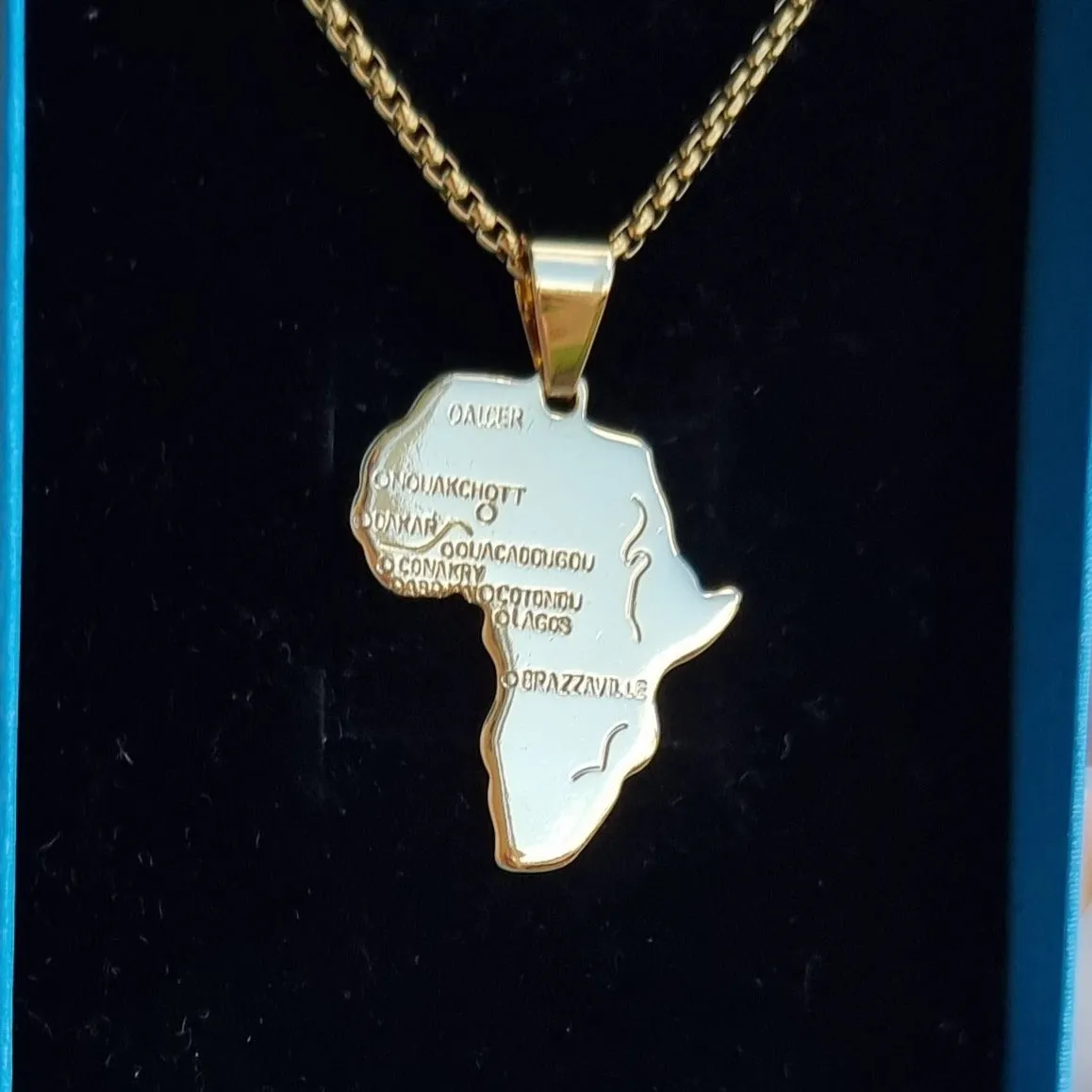 Africa Map Pendant Necklace