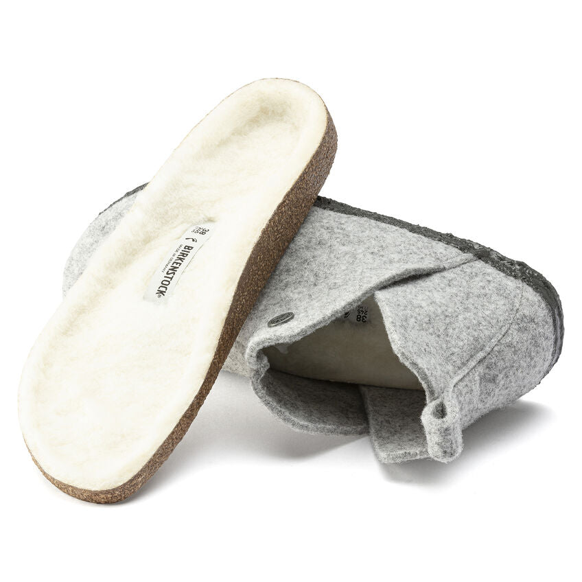 Andermatt - Light Grey Wool Felt Shearling||Andermatt - Feutre de laine et fourrure gris ple