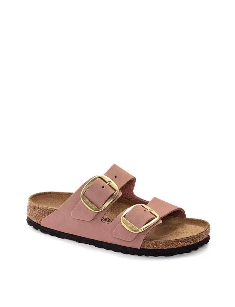 Birkenstock Arizona Big Buckle Nubuck Leather Narrow Sandal Old Rose