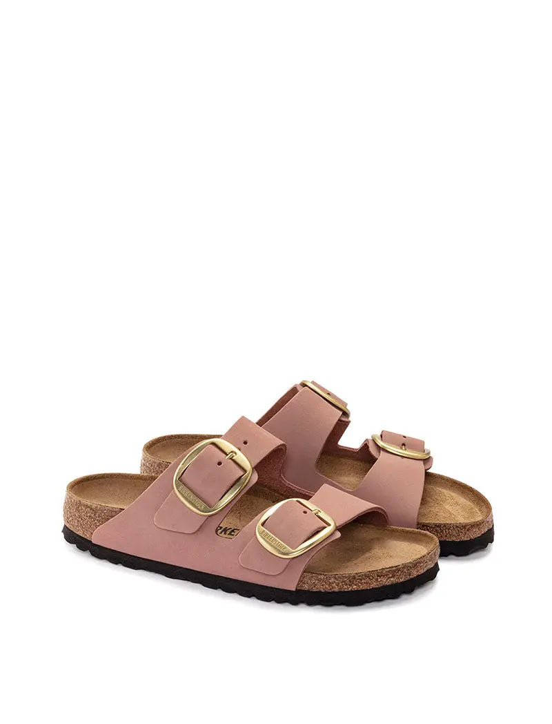 Birkenstock Arizona Big Buckle Nubuck Leather Narrow Sandal Old Rose