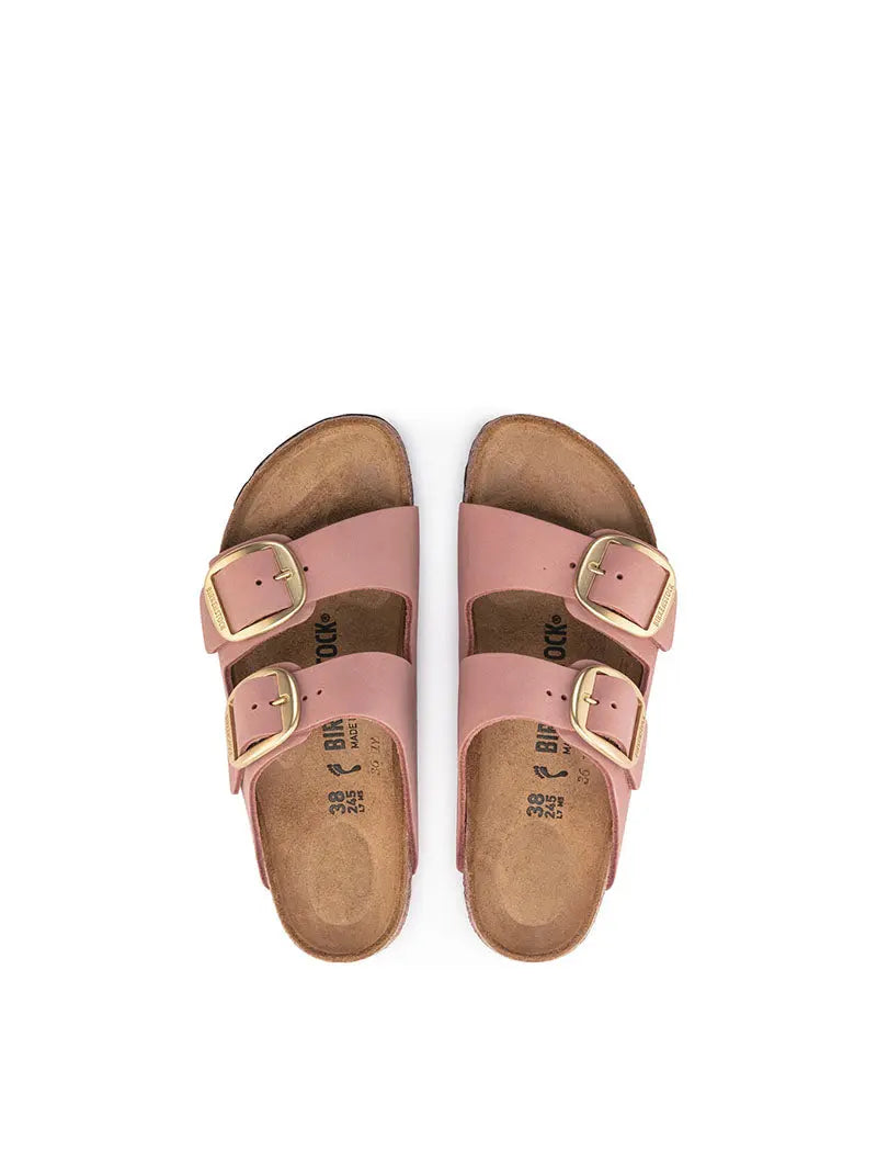 Birkenstock Arizona Big Buckle Nubuck Leather Narrow Sandal Old Rose