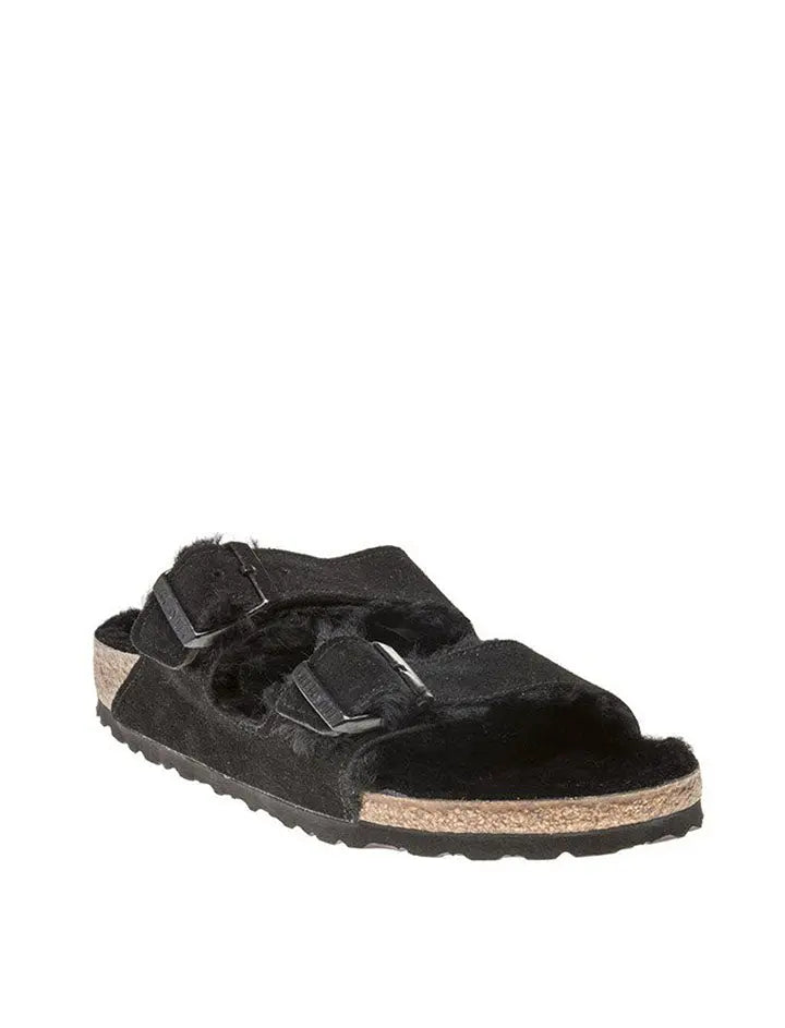 Birkenstock Arizona Fur Black Suede