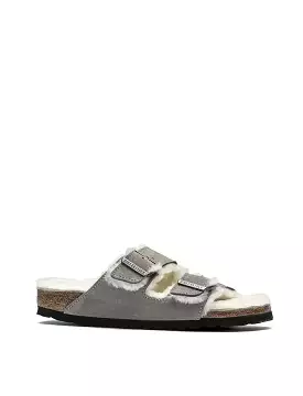 Birkenstock Arizona Shearling Narrow Sandal Stone Coin