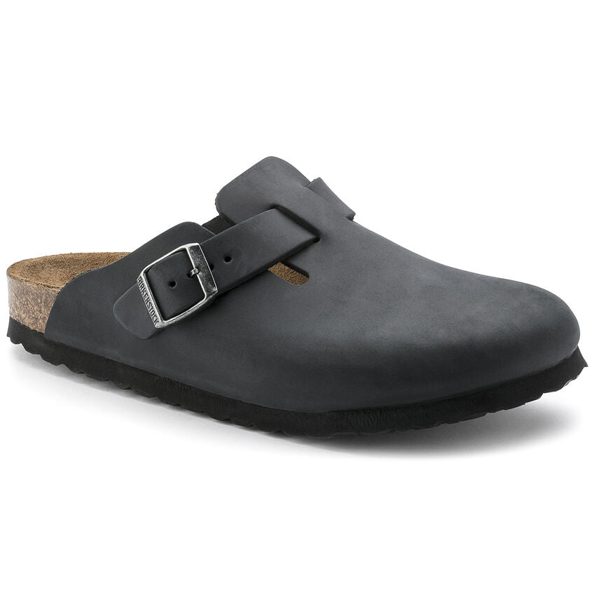 Birkenstock Boston - Black Oiled Leather