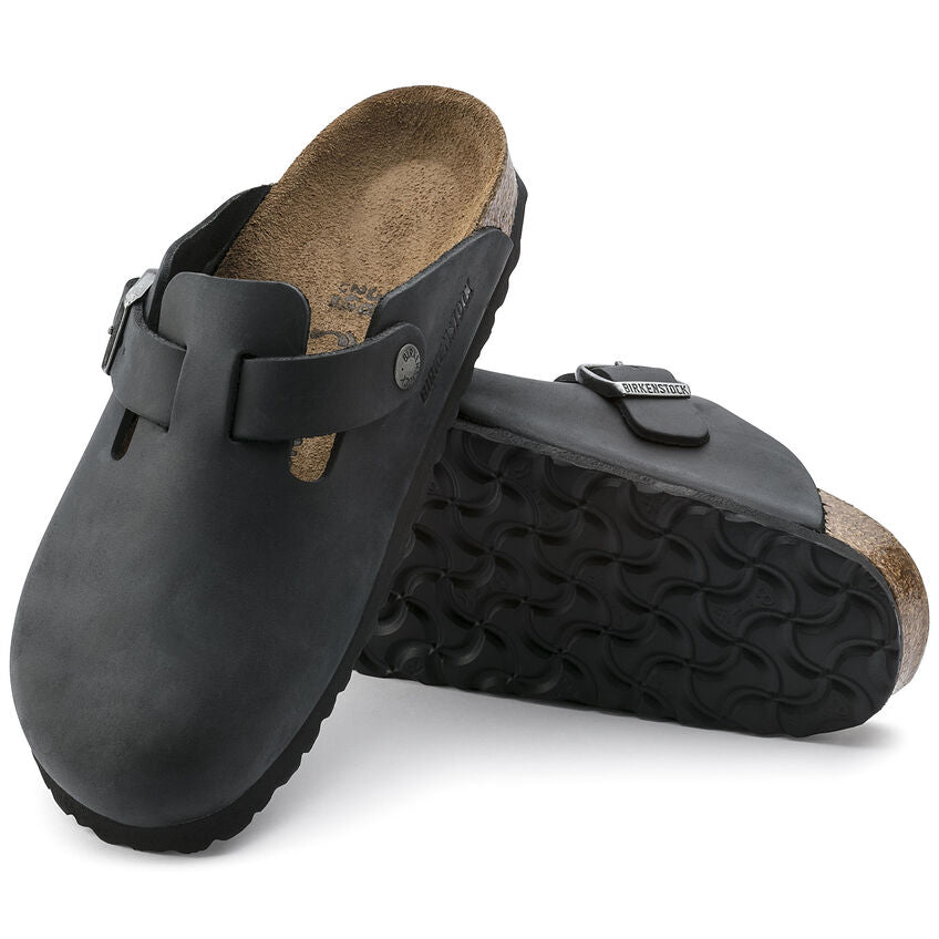 Birkenstock Boston - Black Oiled Leather