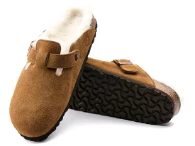 Birkenstock: Boston Shearling REG width in Mink