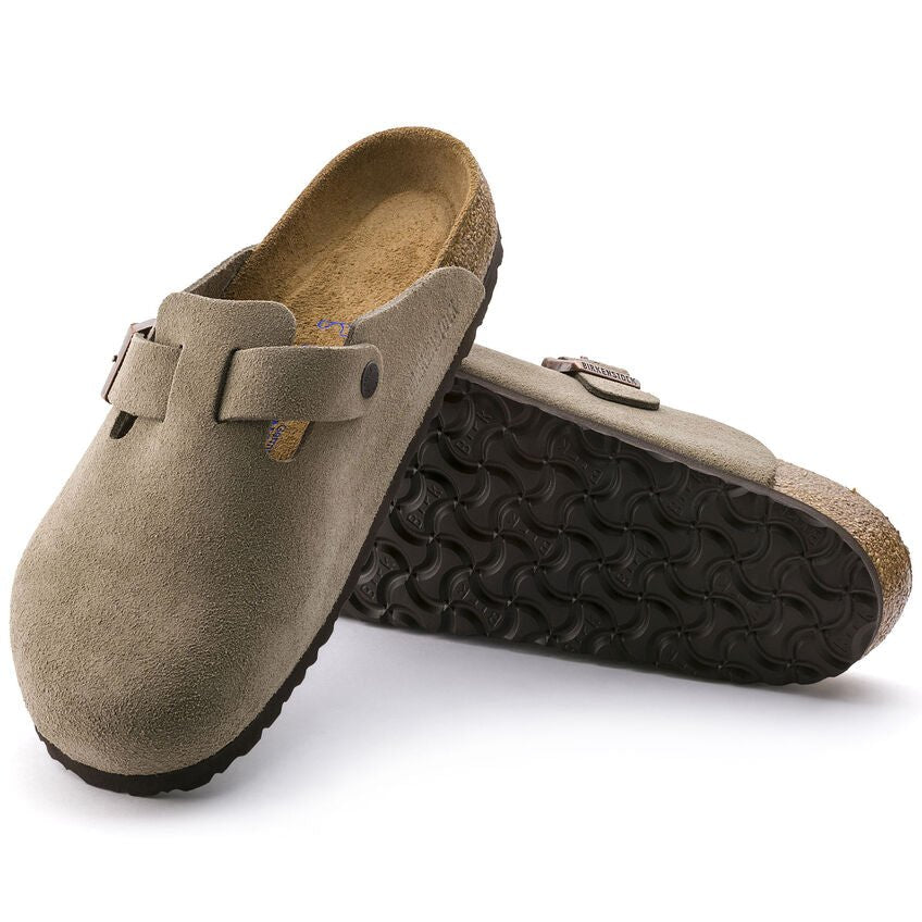 Birkenstock Boston Soft Footbed - Taupe Suede