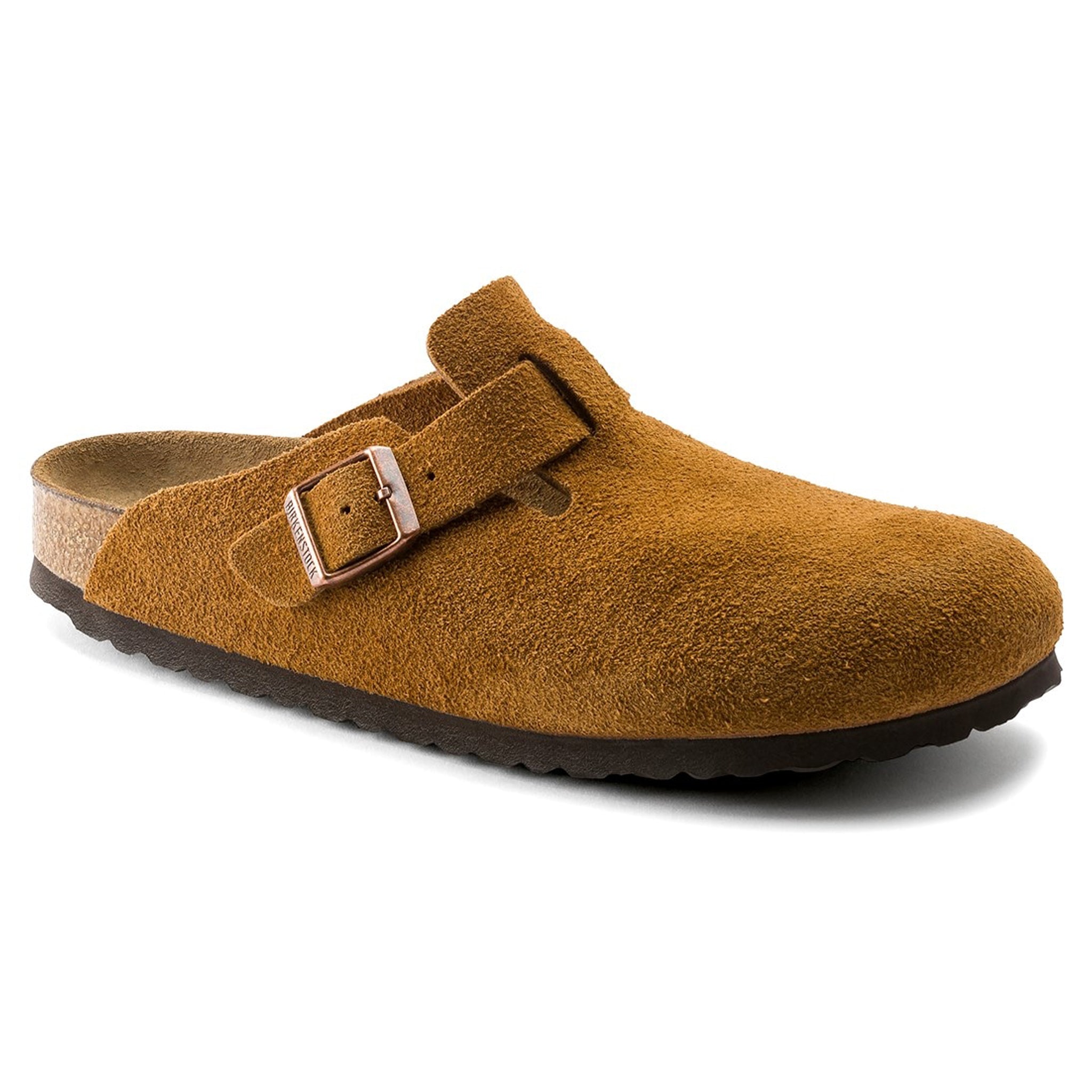 Birkenstock Boston Suede Flat Sandals Mink