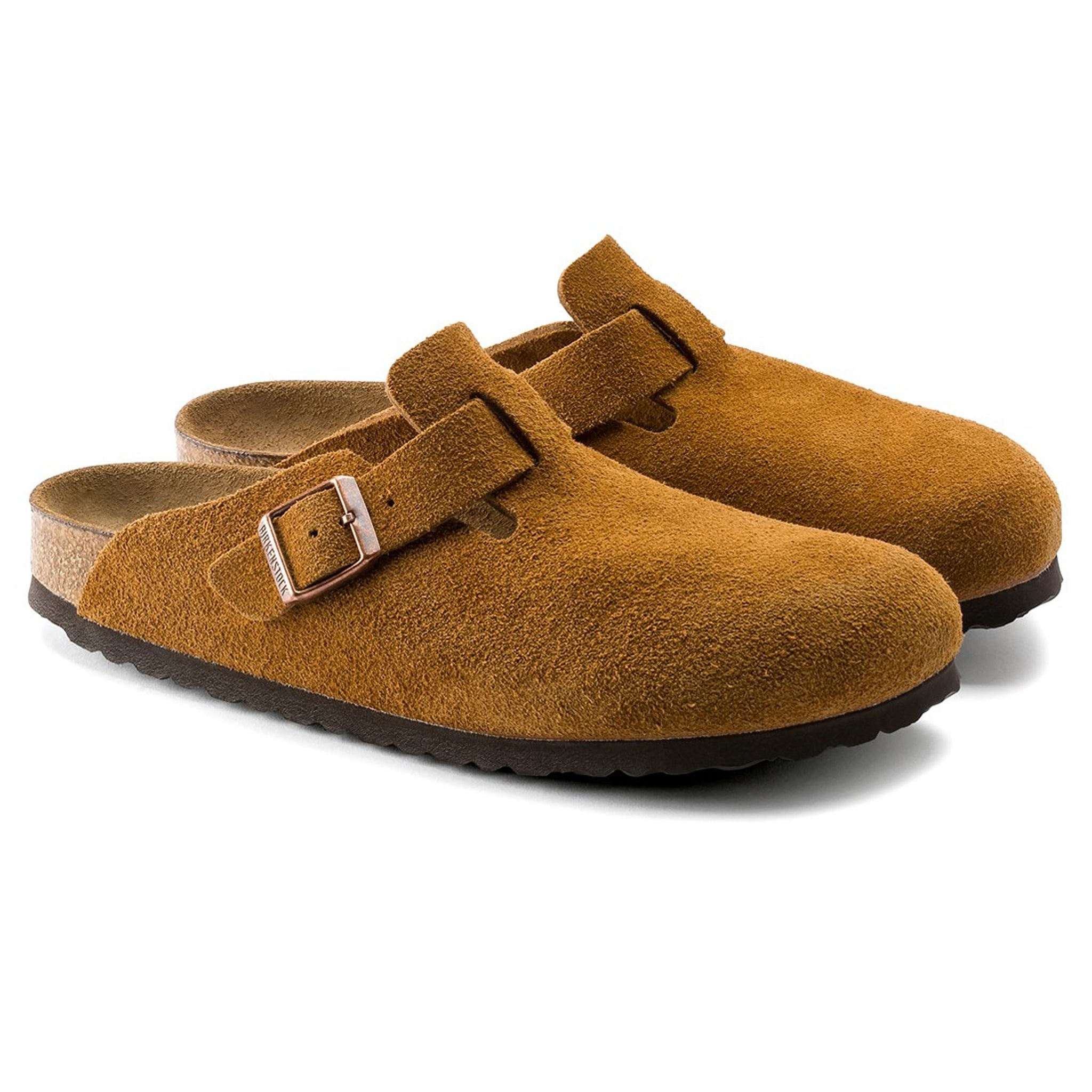 Birkenstock Boston Suede Flat Sandals Mink