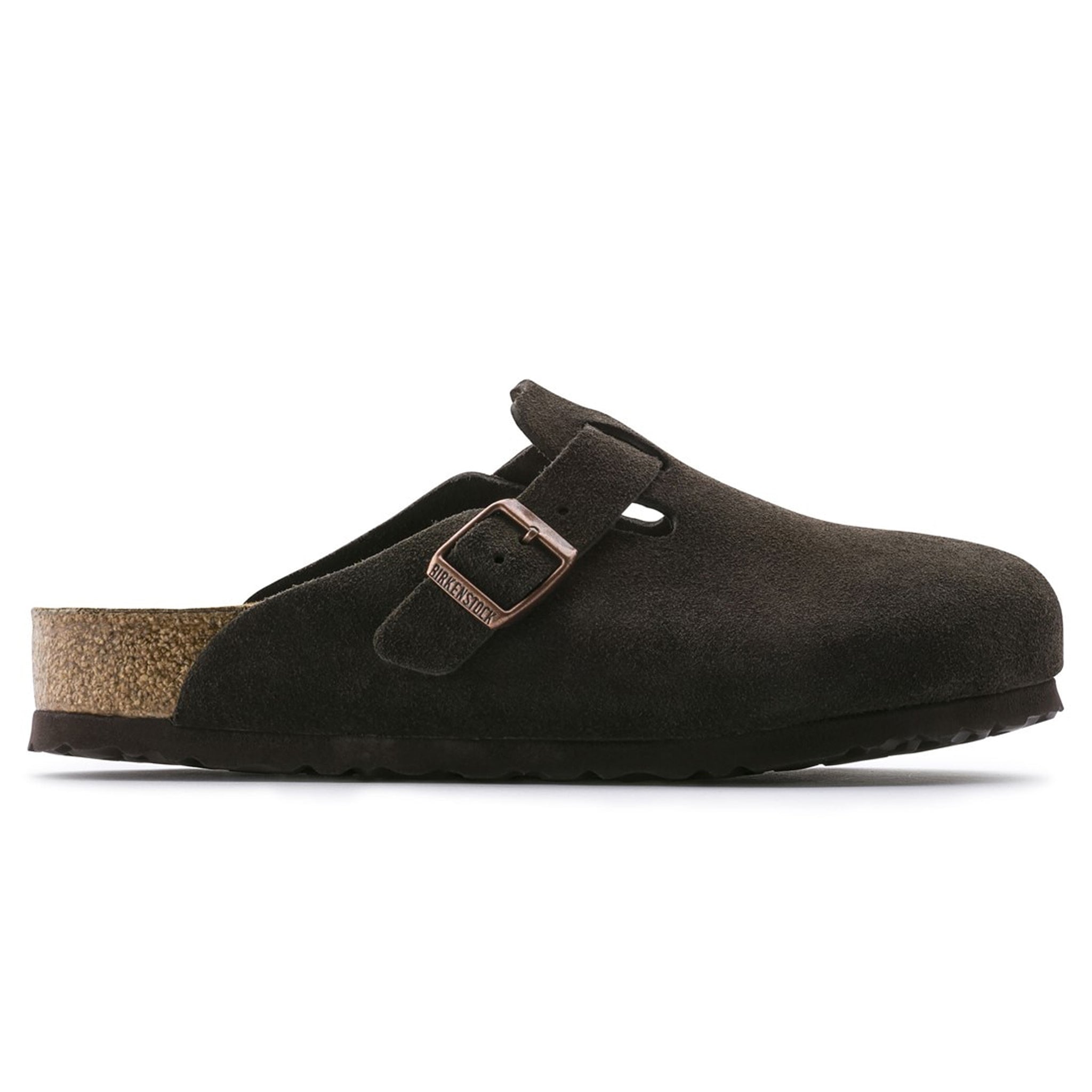 Birkenstock Boston Suede Flat Sandals Mocha