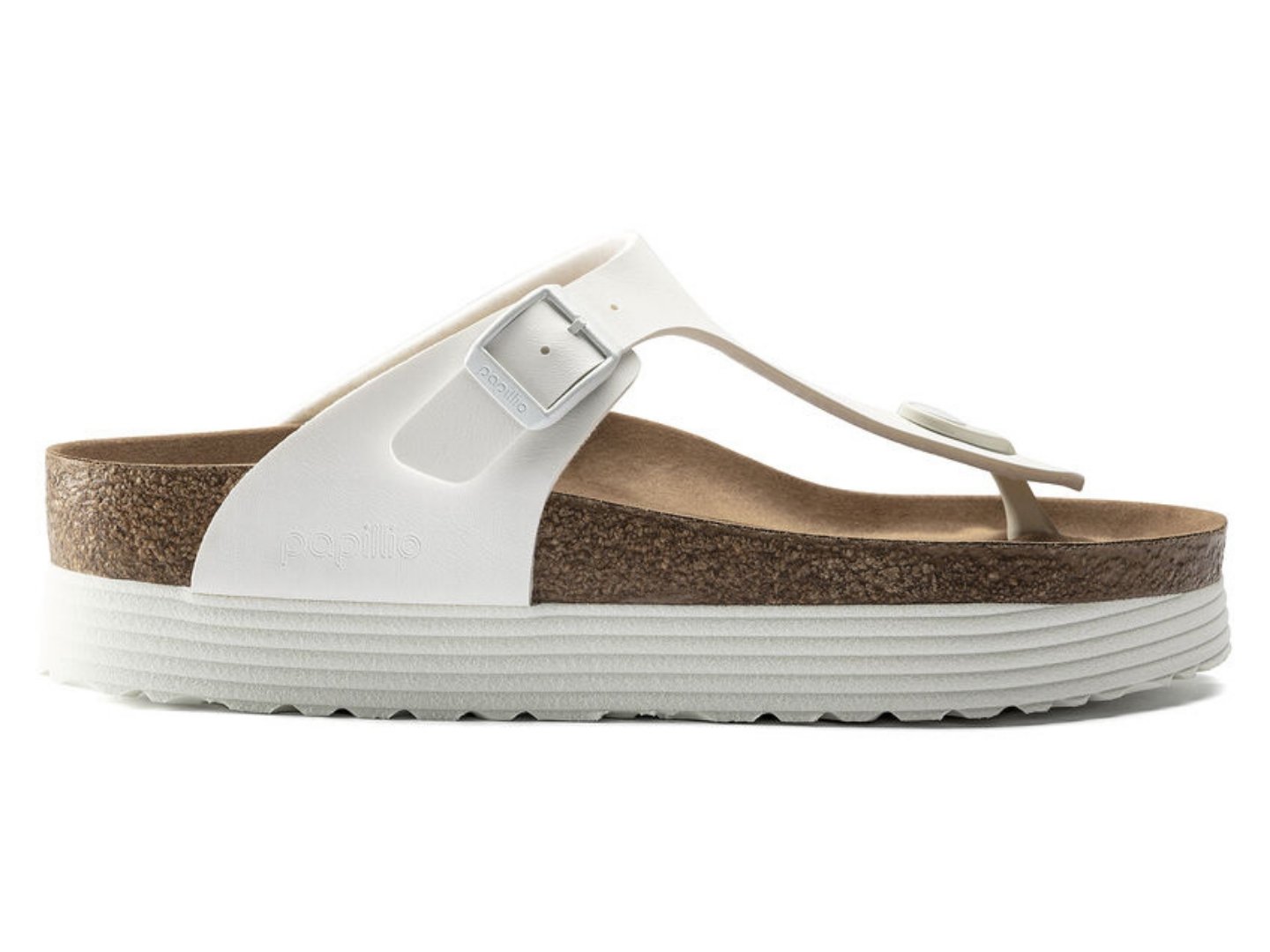 Birkenstock: Gizeh Grooved White