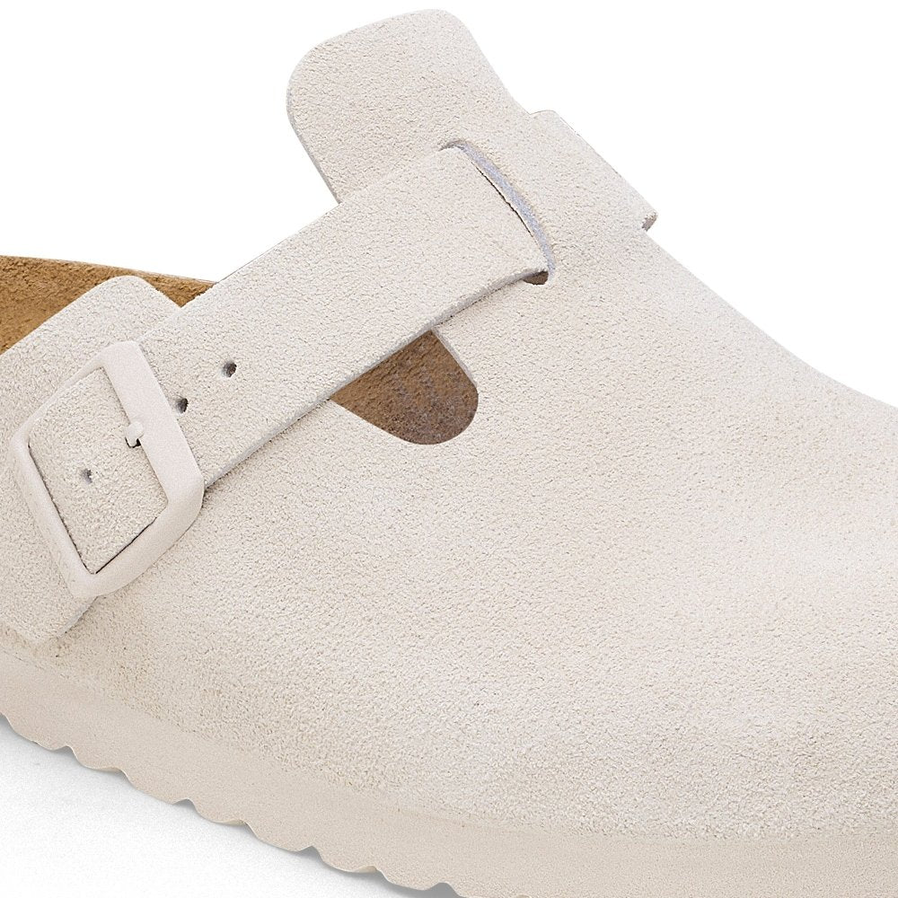 Birkenstock Women's Boston Soft Footbed - Antique White Suede