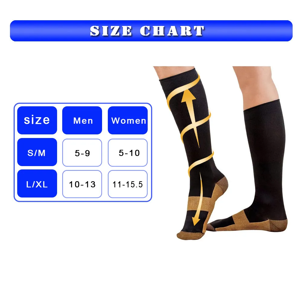 Black Gray Compression Blood Circulation Promotion Slimming Socks for Men