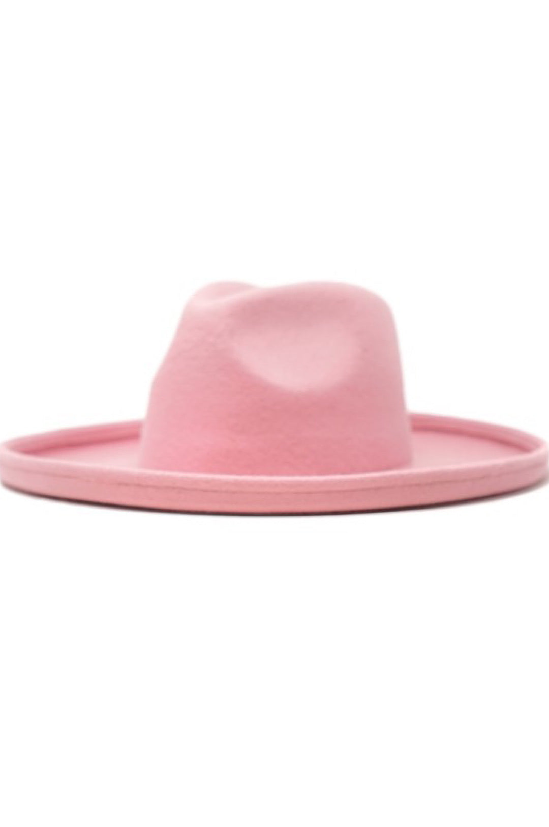 Blush Pink Rolled Brim Rancher Style Hat