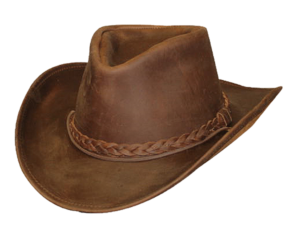 Brown Leather Cowboy Hat