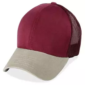 Burgundy Mesh with Cream Visor - Structured Baseball Cap