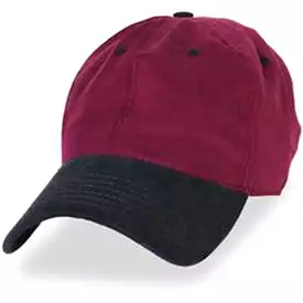 Burgundy with Black - Unstructured Baseball Cap