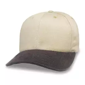 Cream with Black Visor - Structured Baseball Cap