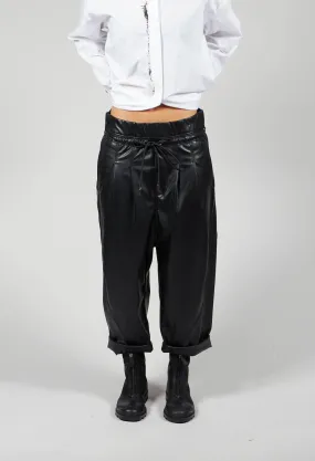 Faux Leather Pant in Black