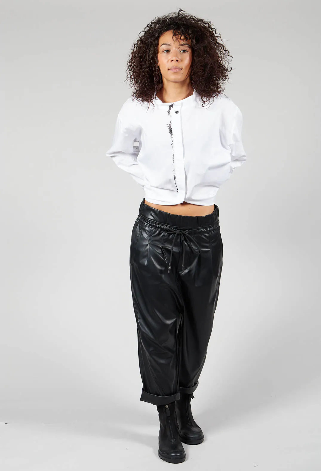 Faux Leather Pant in Black