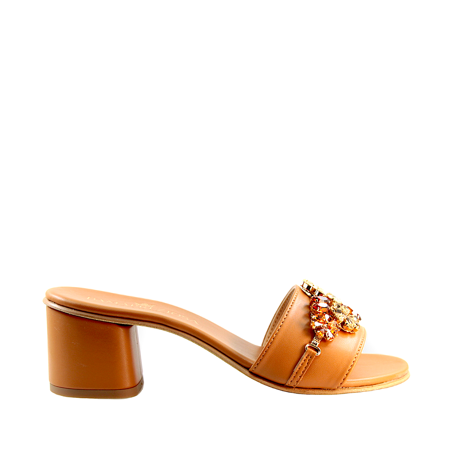 Flora Brown Sandals With Crystals