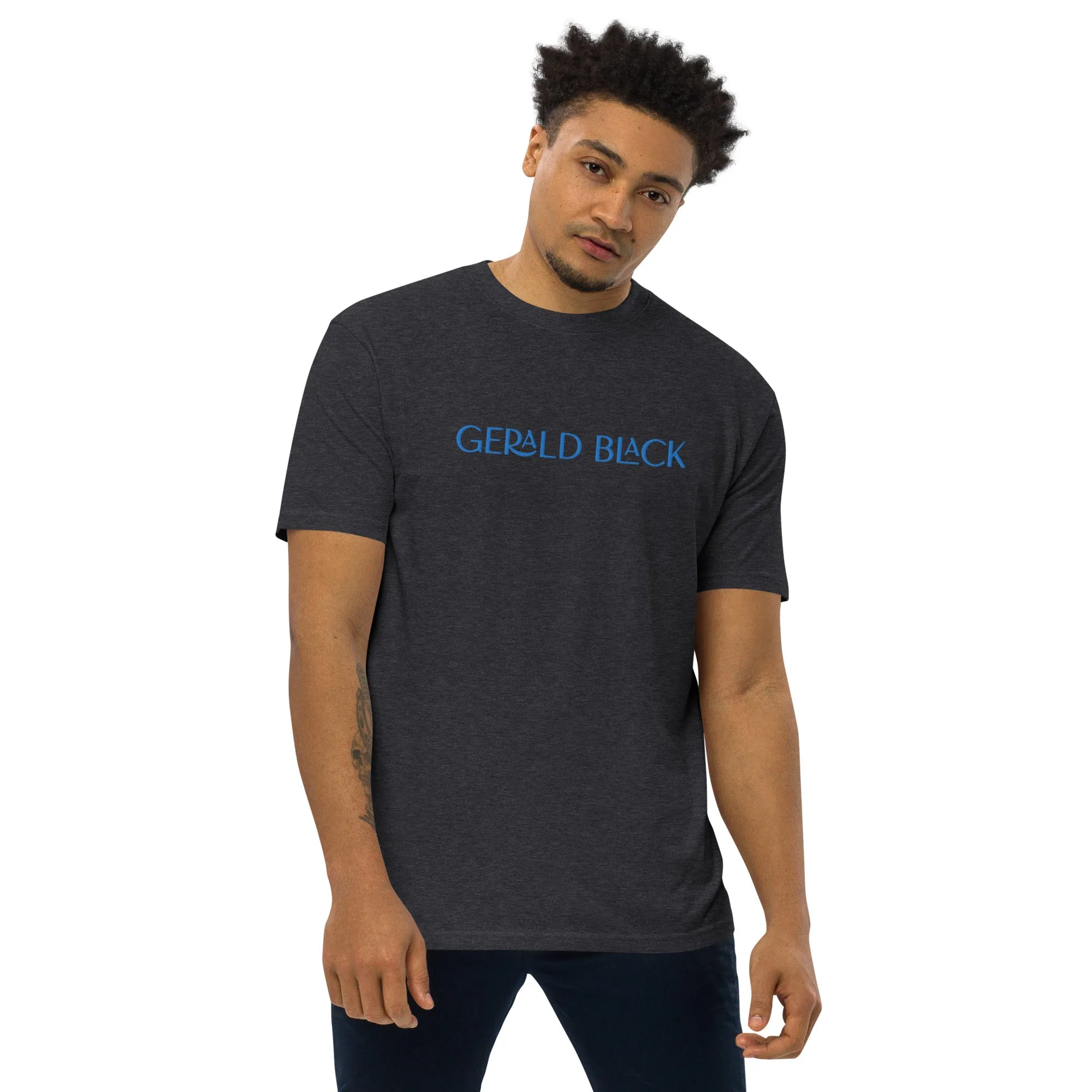 Gerald Black Premium Heavyweight Black Statement T-Shirt for Men