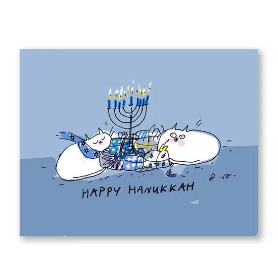 Happy Hanukkah Cat Card