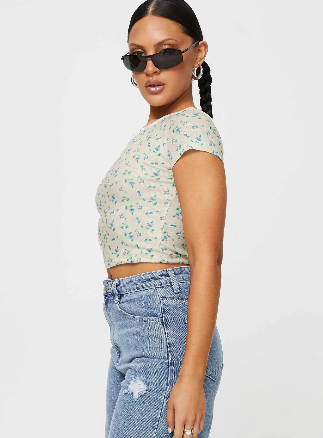 Kapner Baby Tee Blue Floral