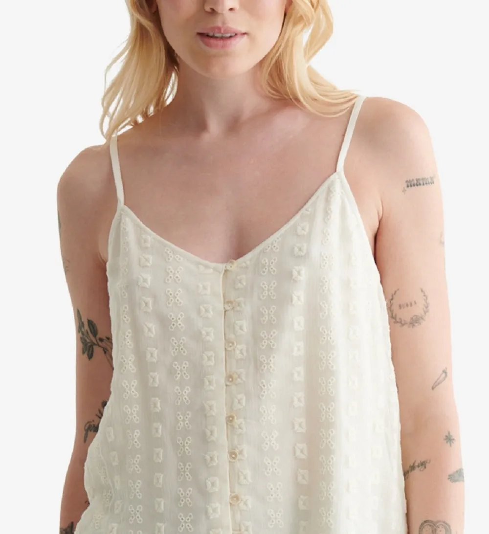 Lucky Brand Women's Embroidered Chiffon Camisole White Size Large