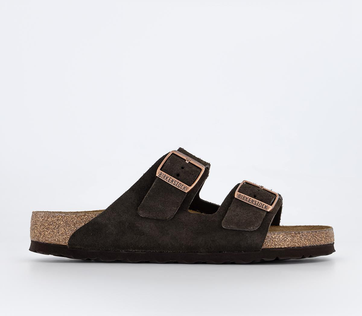 Mens Birkenstock Arizona Two Strap Mocca Suede