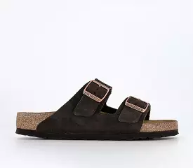 Mens Birkenstock Arizona Two Strap Mocca Suede