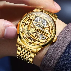 Men's Luxury Automatic Mechanical Stainless Steel Sapphire Mirror Watch