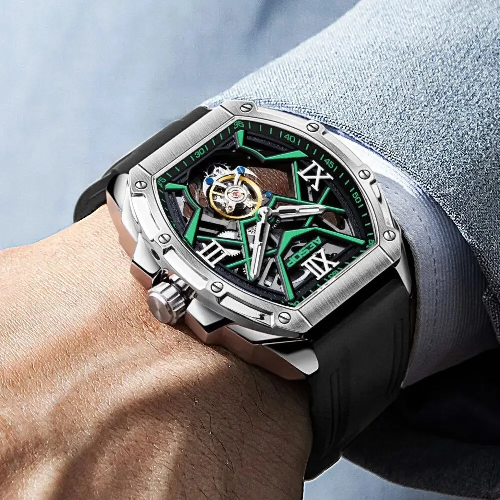 Men's Luxury Double-sided Hollow Luminous Tourbillon Mechanical Watch