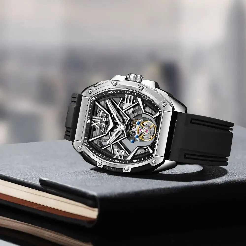 Men's Luxury Double-sided Hollow Luminous Tourbillon Mechanical Watch