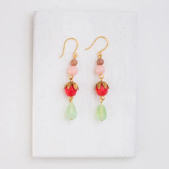 Red bead earrings