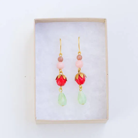 Red bead earrings