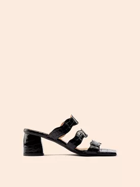 Riva Embossed Black Heel