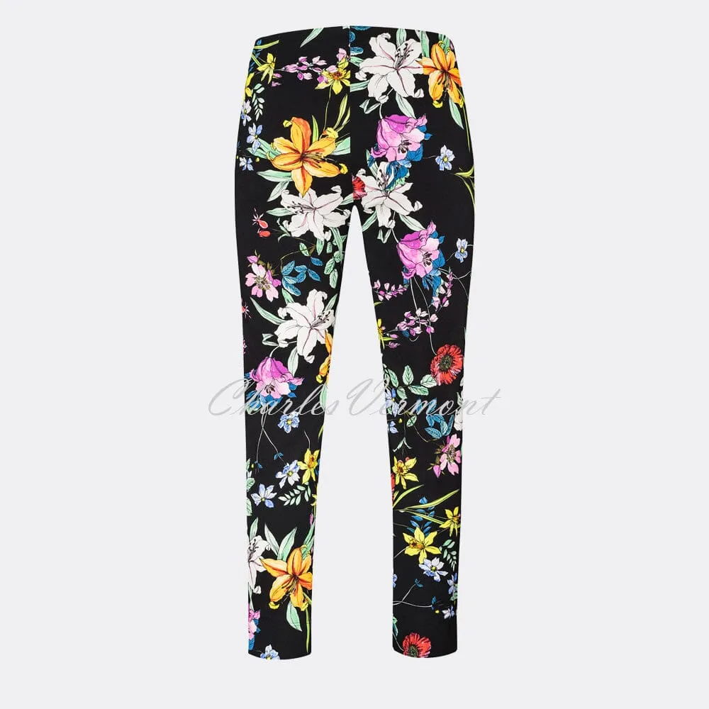 Robell Rose 09- 7/8 Cropped Super Slim Trouser 51622-54731-90 (Black/Multi)