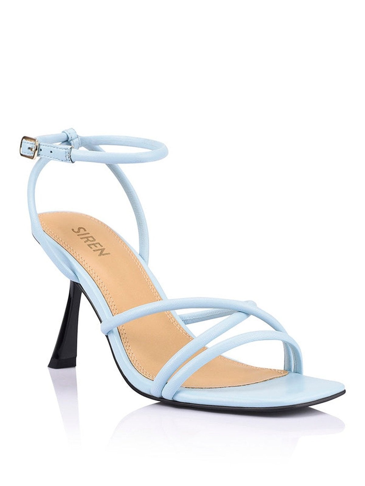 Spruce Heeled Sandals - Pale Blue Leather