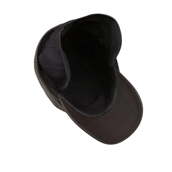 Wigens Dark Brown Elk Leather Baseball Cap with hidden Earflaps