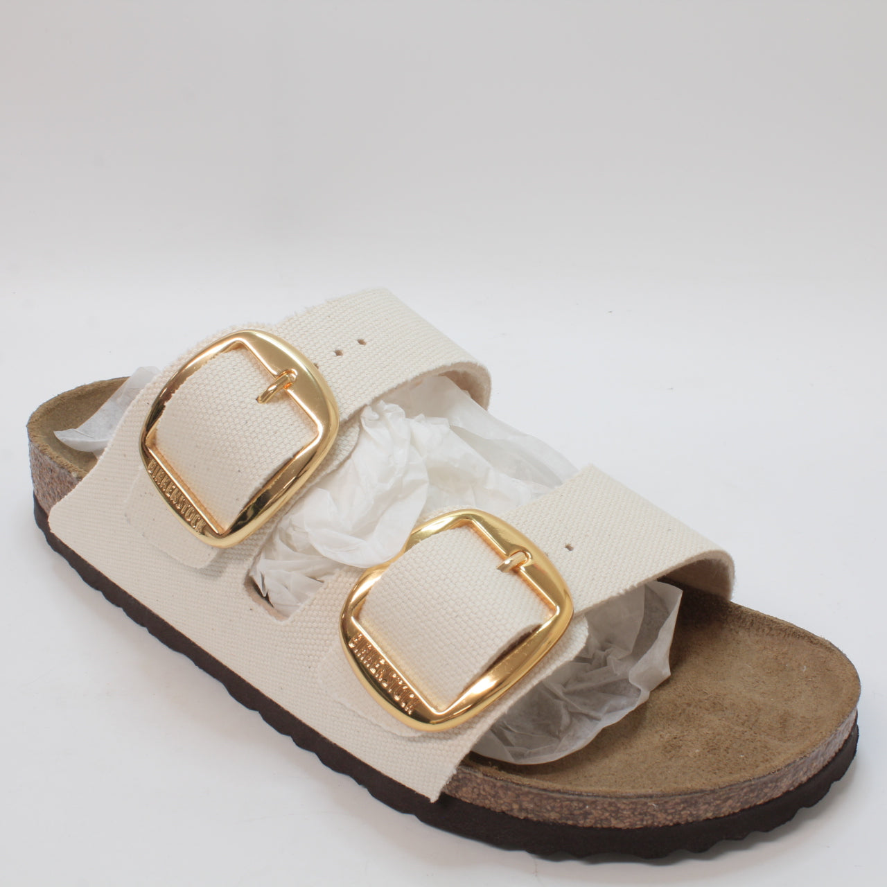 Womens Birkenstock Arizona Big Buckle Rivet Logo Eggshell - UK Size 5.5