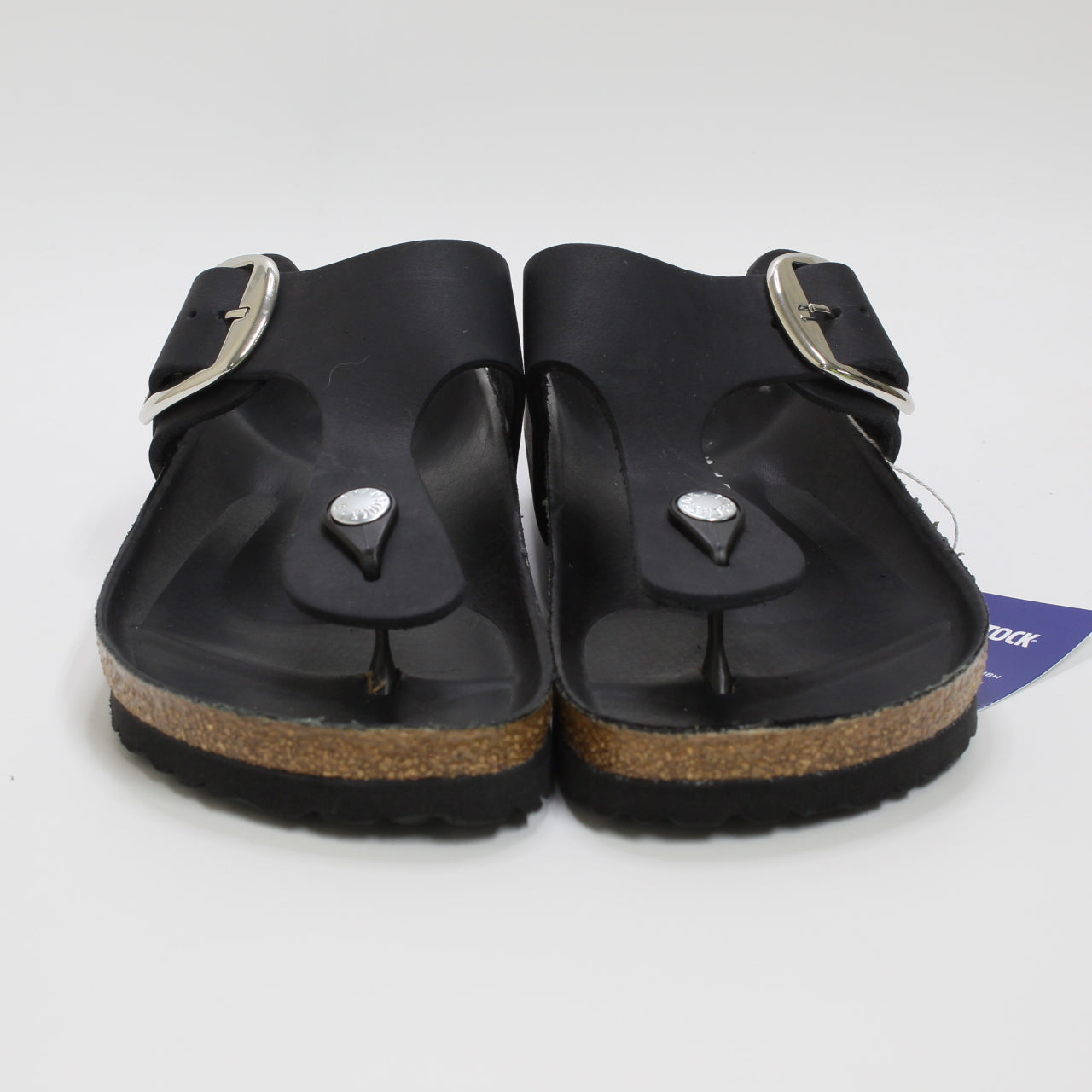 Womens Birkenstock Gizeh Big Buckle Black Leather