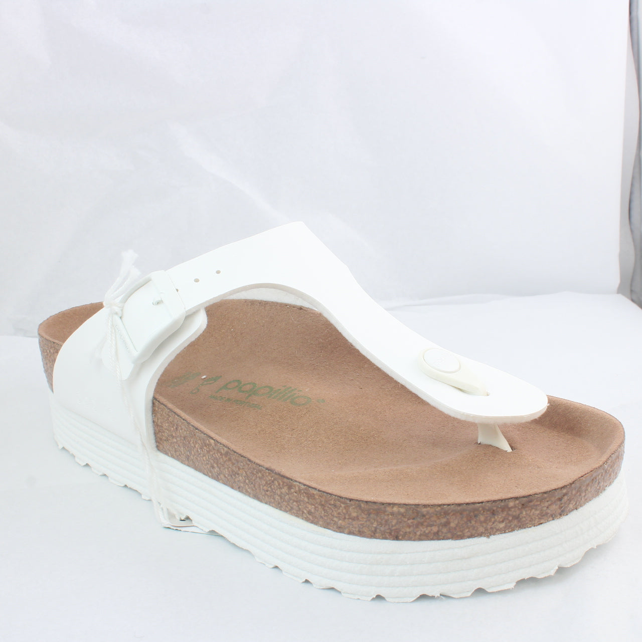 Womens Birkenstock Papillio Gizeh Platform White Vegan